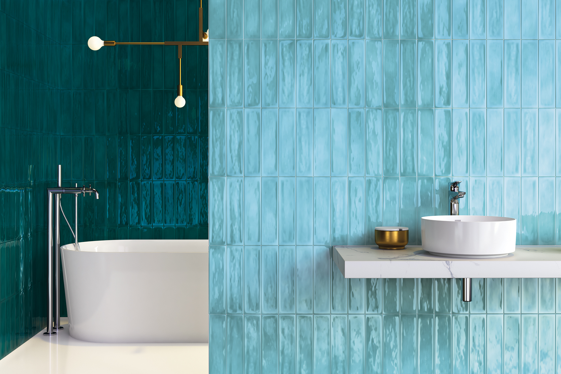 Flow Atoll Blue | Ceramic Tile | 3 x 12