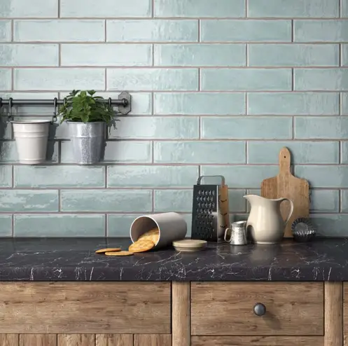 Maiolica Crackled Aqua | Ceramic Tile | 3 x 12