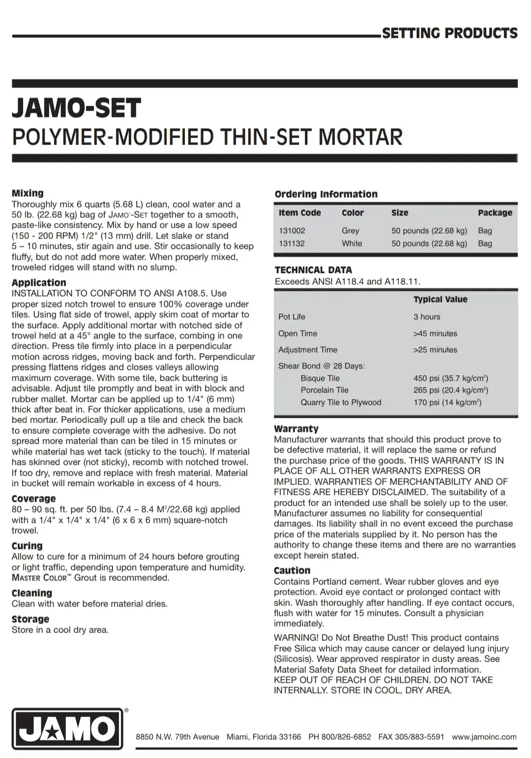 Jamo-Set | White | Thinset Mortar - Image 5